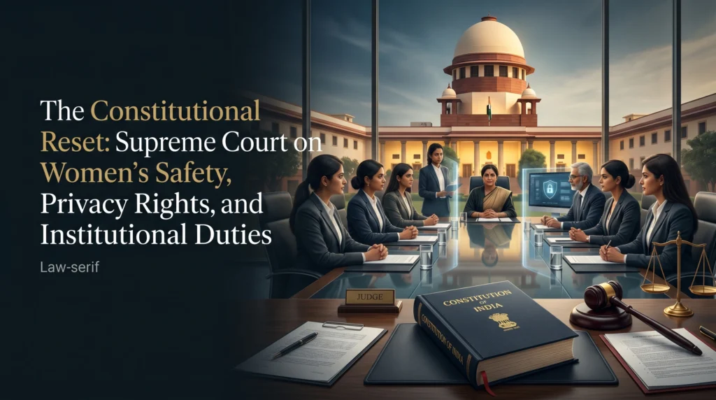 The Constitutional Reset: Supreme Court on Women’s Safety, Privacy Rights, and Institutional Duties create a premium cinematic wordpress 202605262221